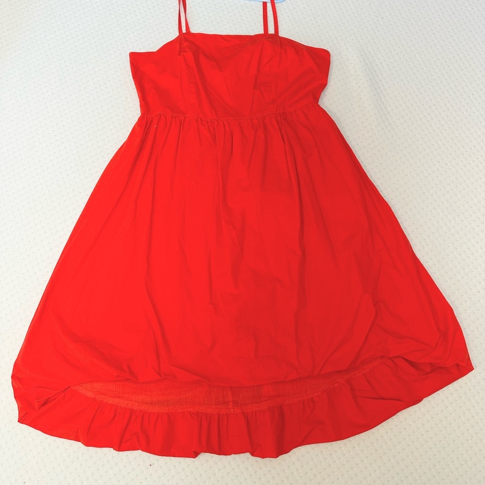Sim&Sam Vibrant Red Spaghetti Strap ballon mini Dress size L & adjustable back